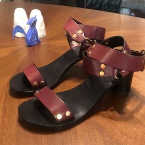 Isabel Marant Burgundy Studded Heels